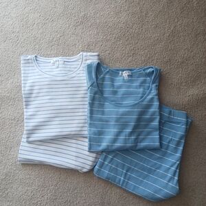 LAKE Blue & White Striped Women's Pajama Top Set